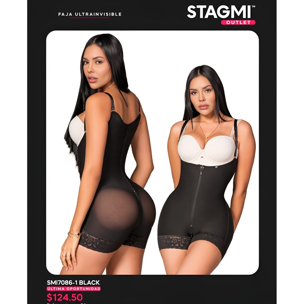 Stagmi Faja SMI7086 Best Colombiana Shapewear Bodysuit Removeable Support XS New